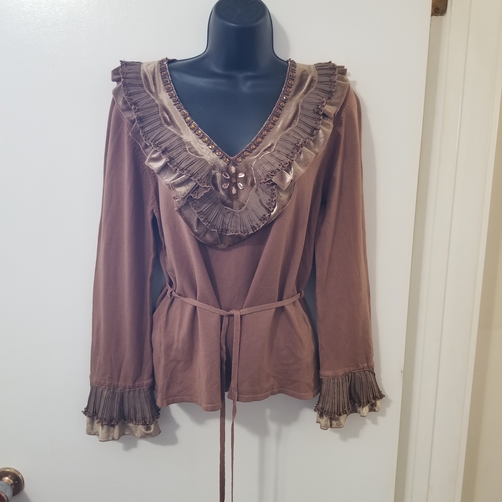 Minkas Velvet Beaded Top Women's Extra Large